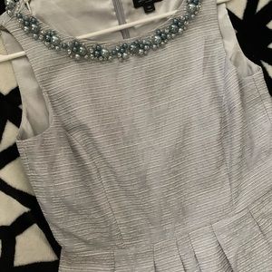 TAHARI silver A-line dress s 4P